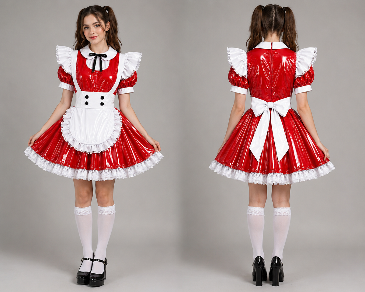Glossy PVC Maid Dress – Customizable