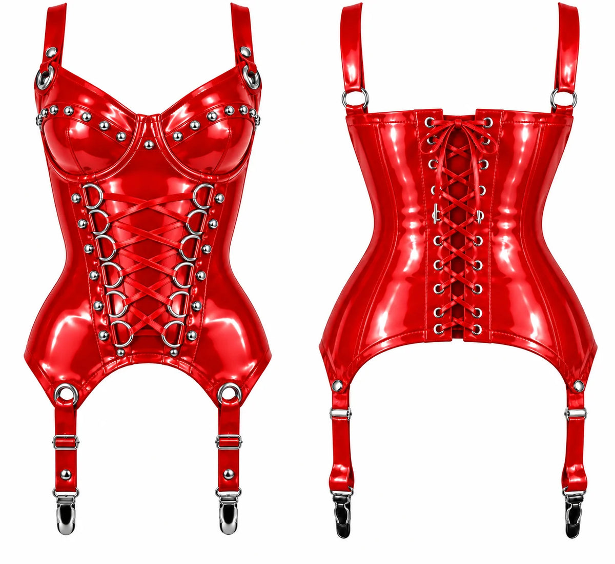 PVC Gloss- OverBust Corset - Emb1004