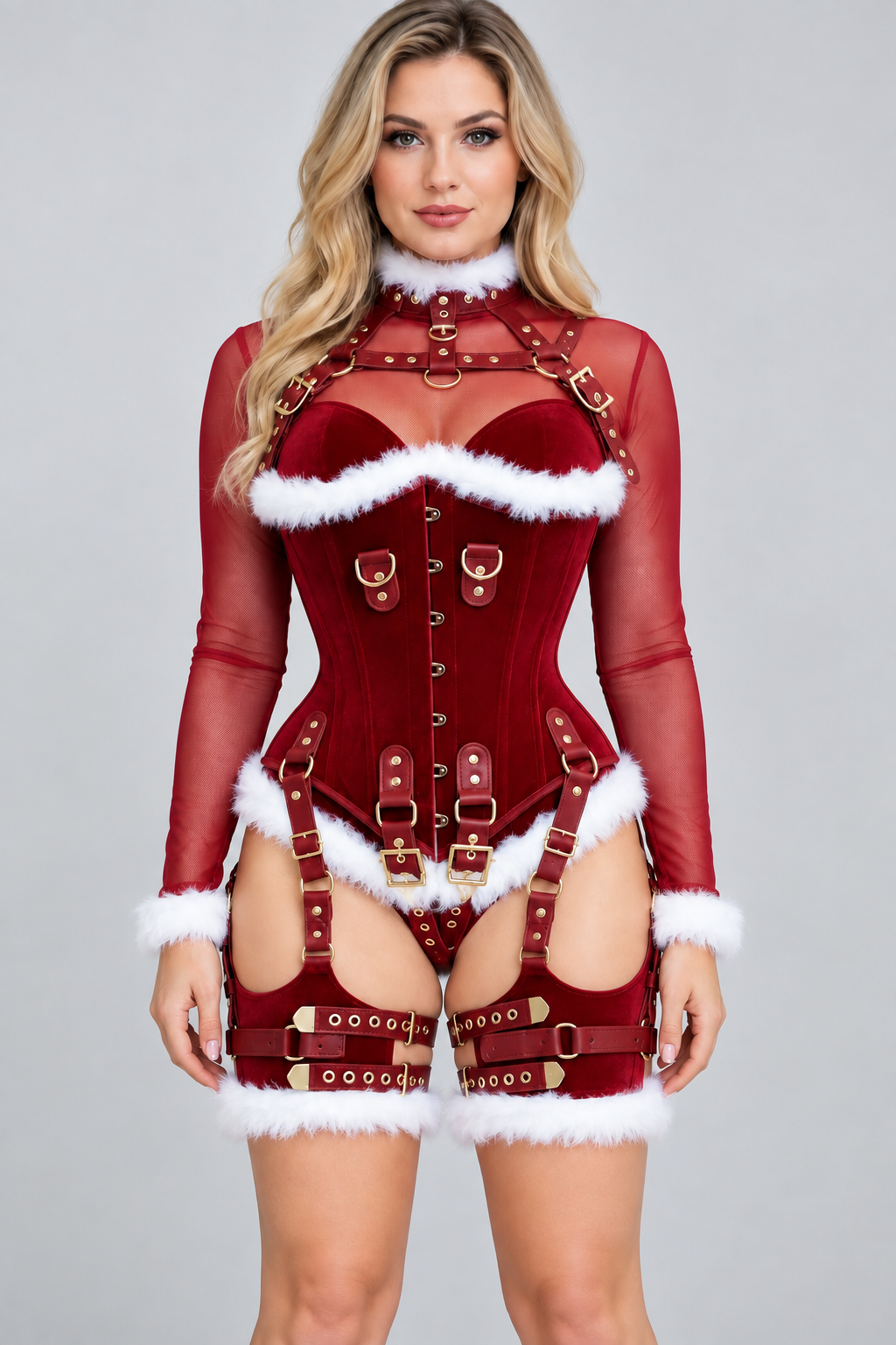 Velvet - OverBust Corset -Xmas