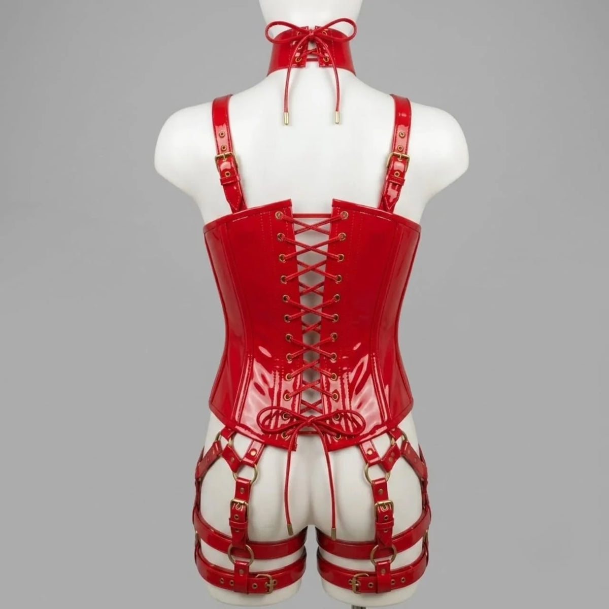 Zipper Premium PVC Corset- Emb1011